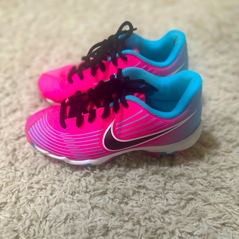 Nike Hyperdiamond 3 Keystone "Pink Blast/Black/Blue/White" Girls' Softball Cleat